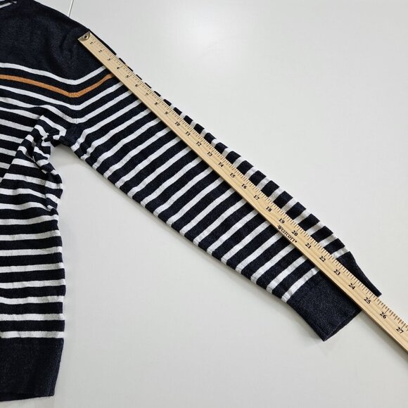 Banana Republic Sweater Mens XL Multi Stripes LS Crew Neck Luxury Yarn Preppy - Picture 6 of 14